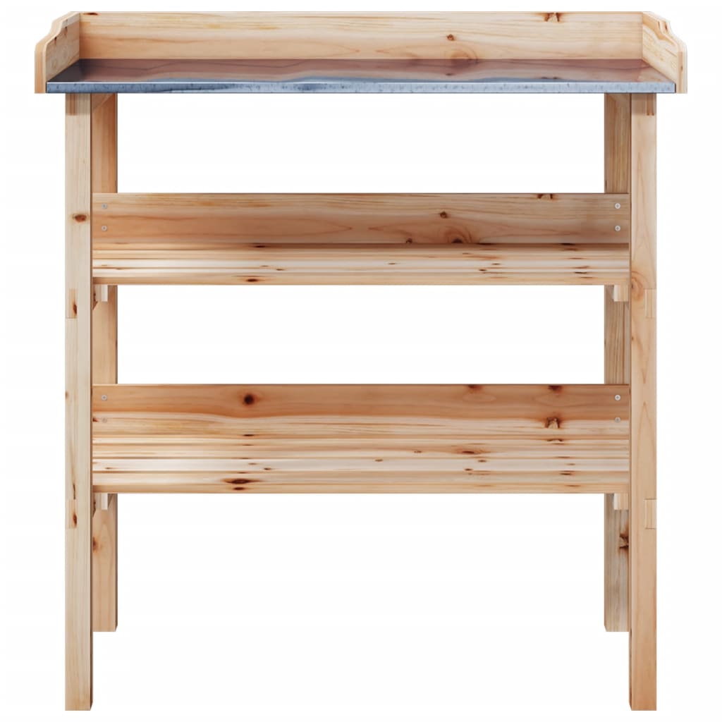 vidaXL Τραπέζι Φυτών με Ράφια 78 x 38 x 82,5 εκ. από Μασίφ Ξύλο Ελάτης
