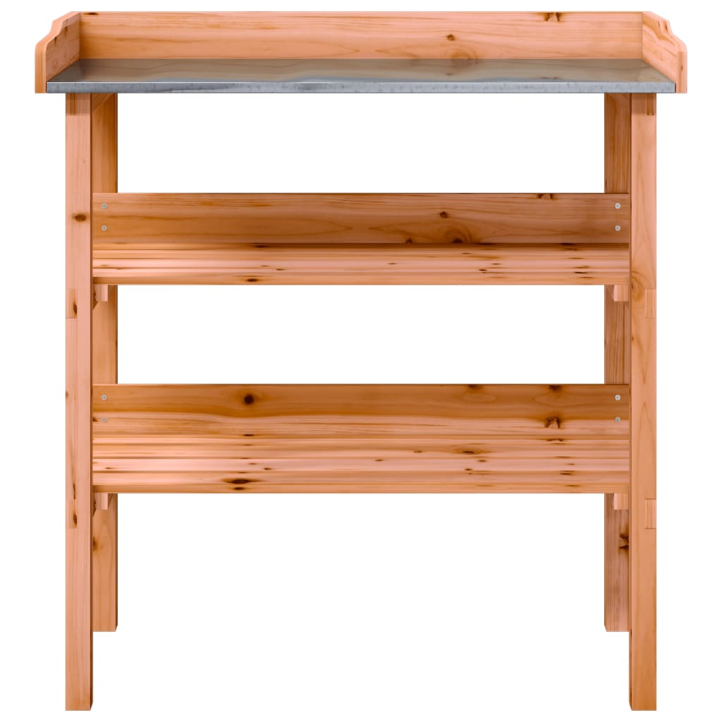 vidaXL Τραπέζι Φυτών με Ράφια Καφέ 78x38x82,5εκ. από Μασίφ Ξύλο Ελάτης