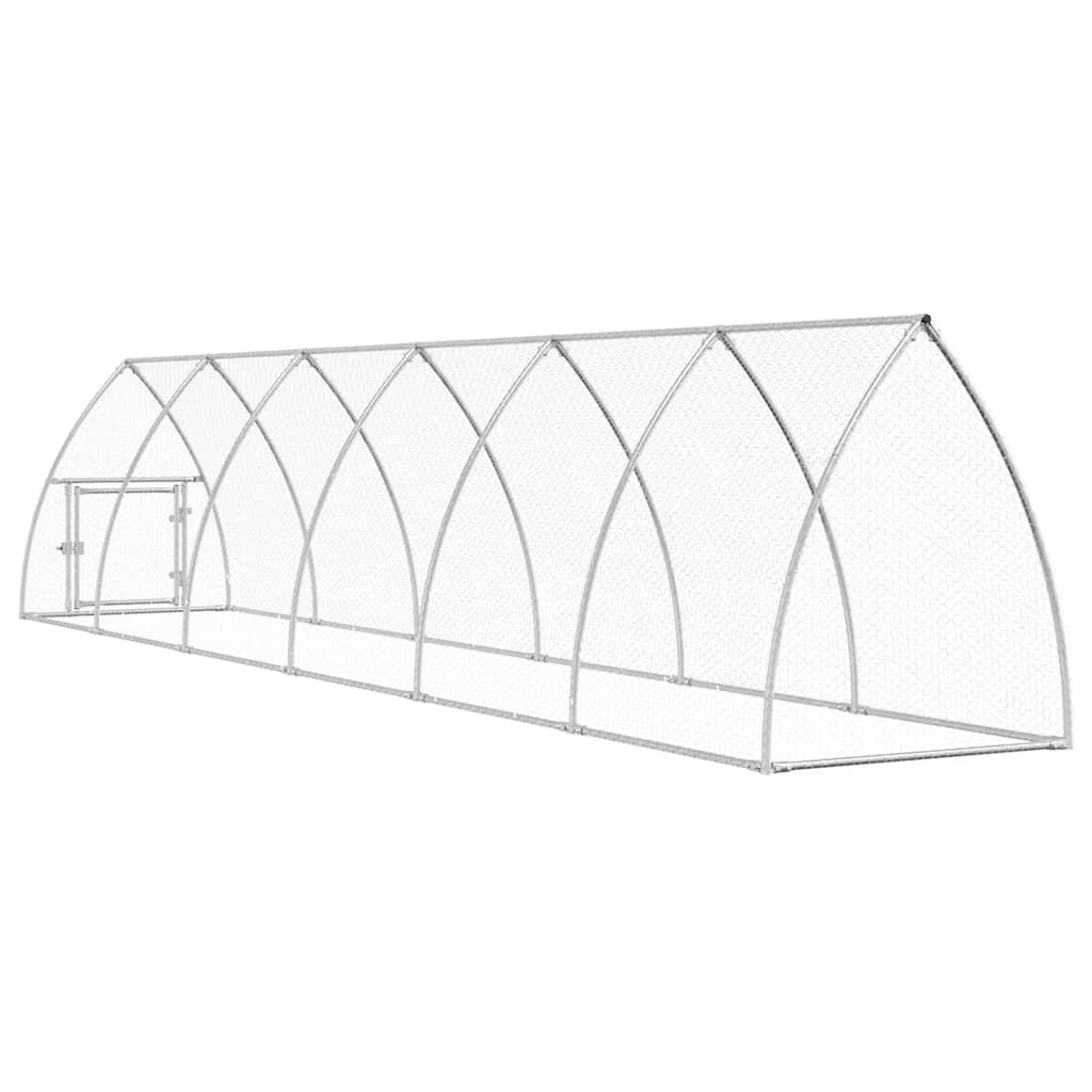 vidaXL Κοτέτσι - Κλουβί Ασημί 600x105x120 εκ. από Γαλβανισμένο Χάλυβα