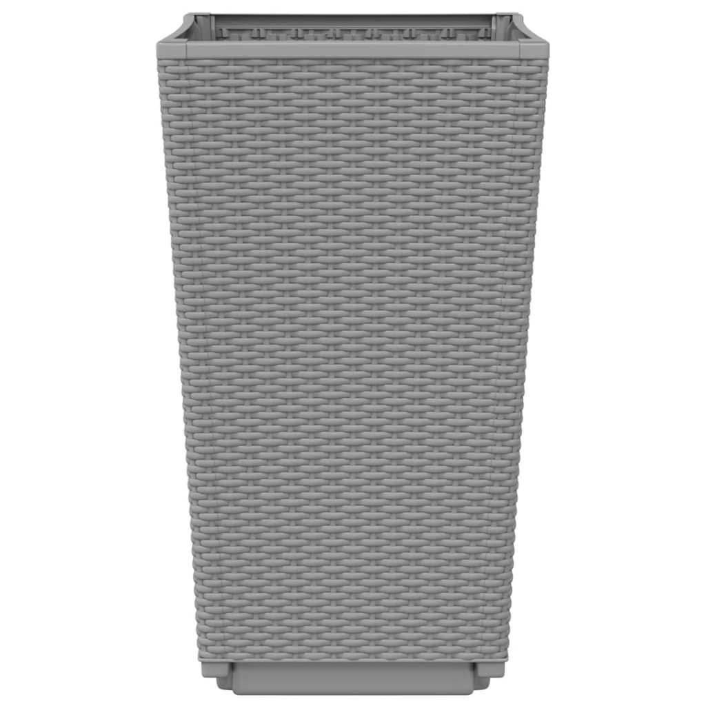 vidaXL Ζαρντινιέρες 2 τεμ. Αν. Γκρι 32,5x32,5x57 εκ. Πολυπροπυλένιο