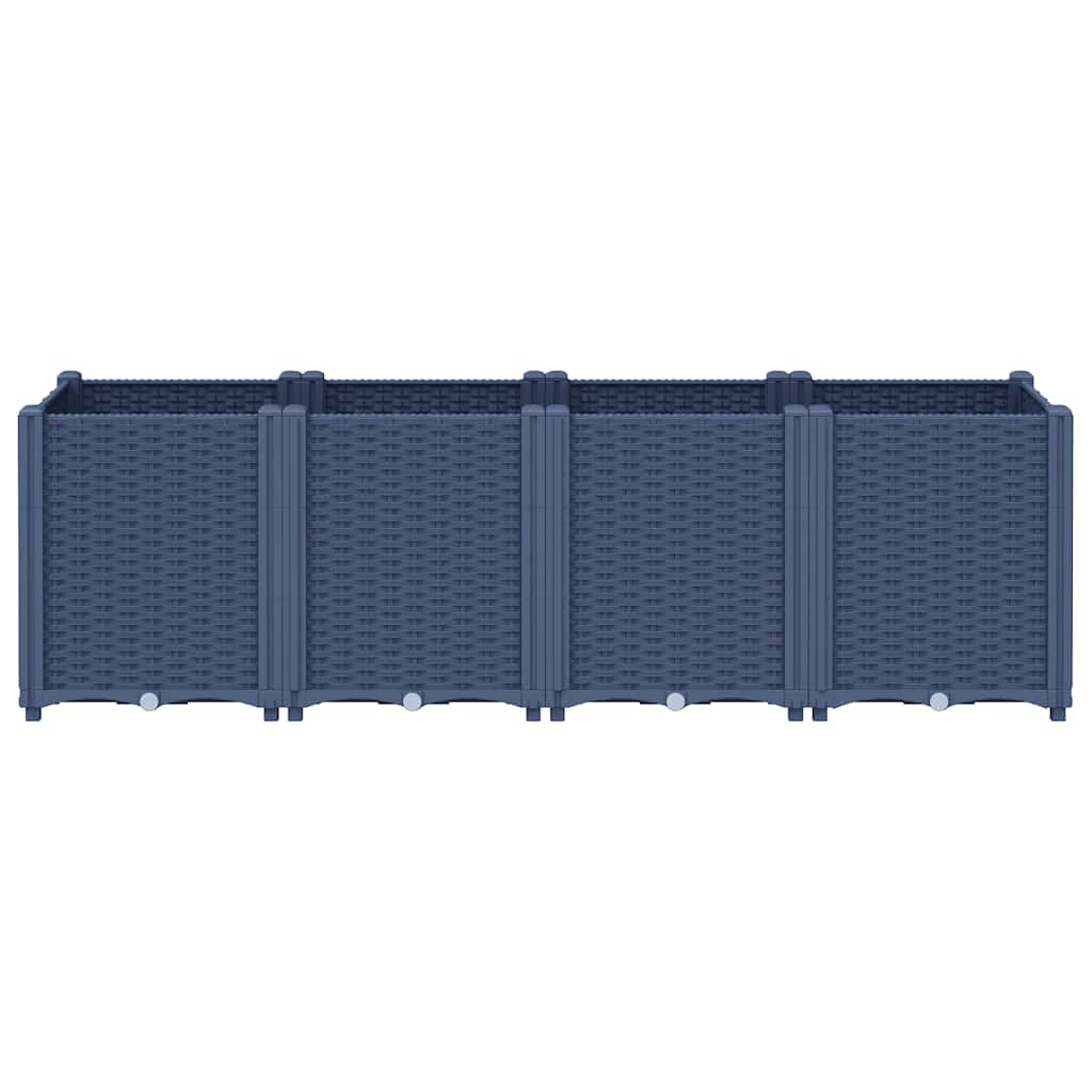 vidaXL Ζαρντινιέρα Κήπου Μπλε Γκρι 160x40x53 εκ. Πολυπροπυλένιο