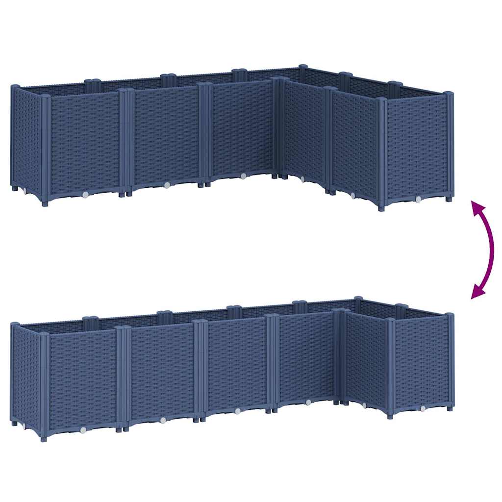 vidaXL Ζαρντινιέρα Κήπου Μπλε Γκρι 160x120x53 εκ. Πολυπροπυλένιο