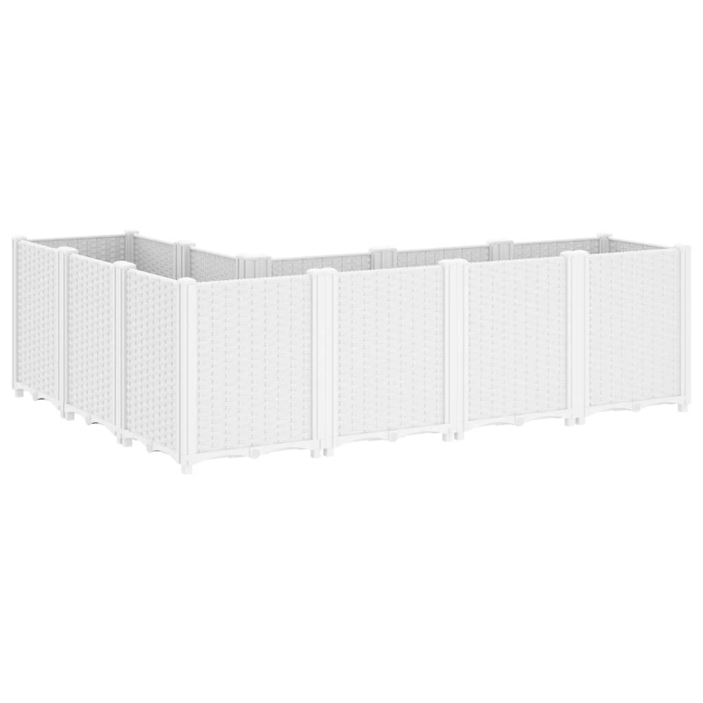 vidaXL Ζαρντινιέρα Κήπου Λευκή 160x120x53 εκ. Πολυπροπυλένιο
