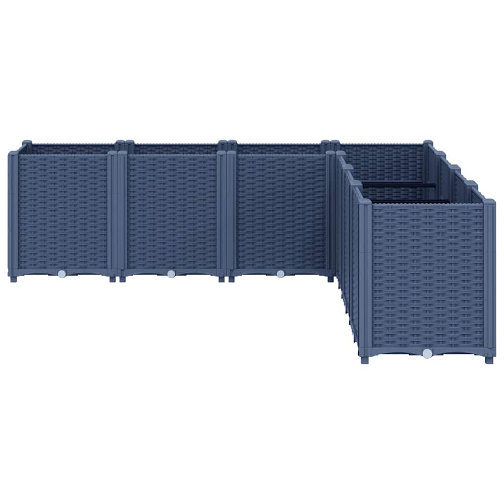 vidaXL Ζαρντινιέρα Κήπου Μπλε Γκρι 160x160x53 εκ. Πολυπροπυλένιο