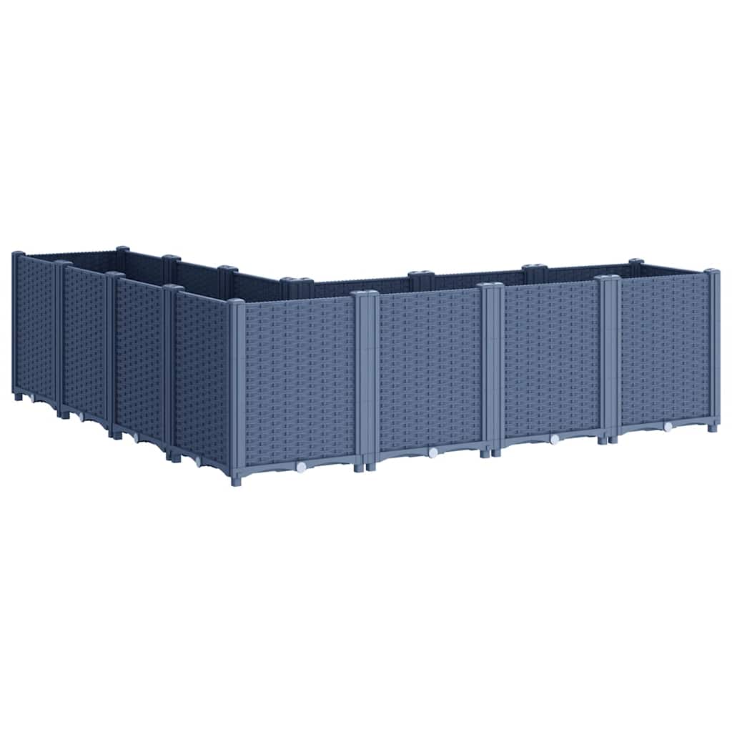 vidaXL Ζαρντινιέρα Κήπου Μπλε Γκρι 160x160x53 εκ. Πολυπροπυλένιο