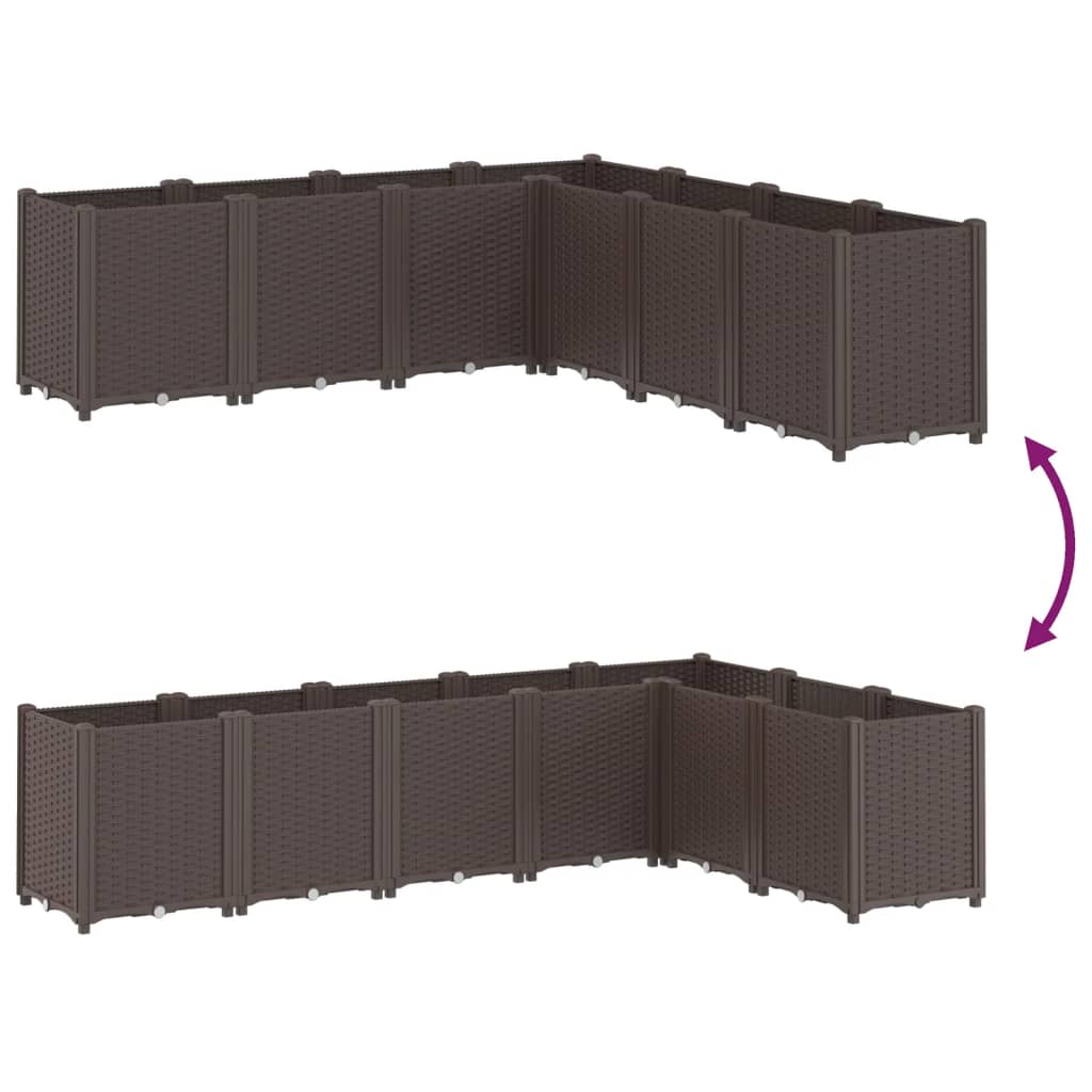 vidaXL Ζαρντινιέρα Κήπου Καφέ 160x160x53 εκ. Πολυπροπυλένιο