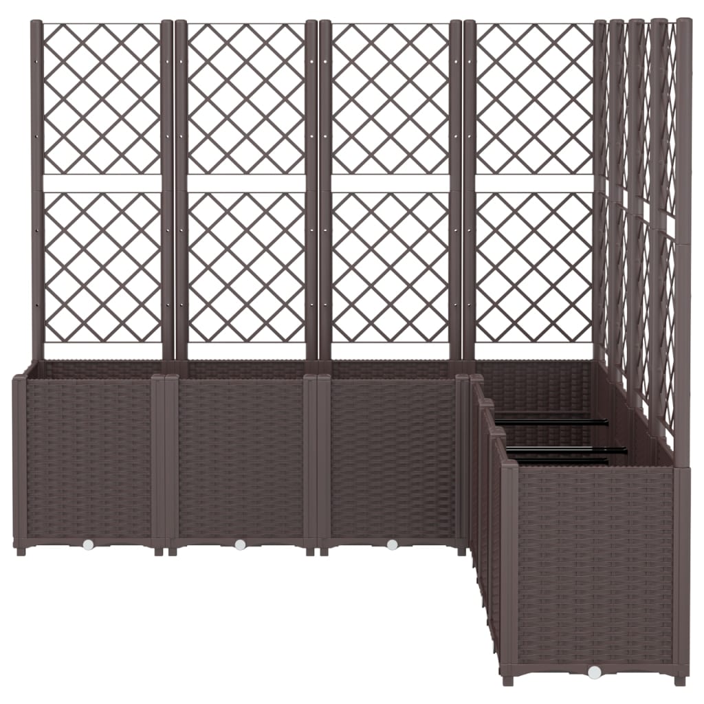 vidaXL Ζαρντινιέρα Κήπου με Καφασωτό Καφέ 160 x 160 x 140 εκ. από PP