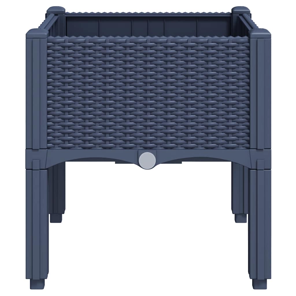 vidaXL Ζαρντινιέρα Κήπου με Πόδια Μπλε Γκρι 40x40x42 εκ. από Πολυπροπυλένιο