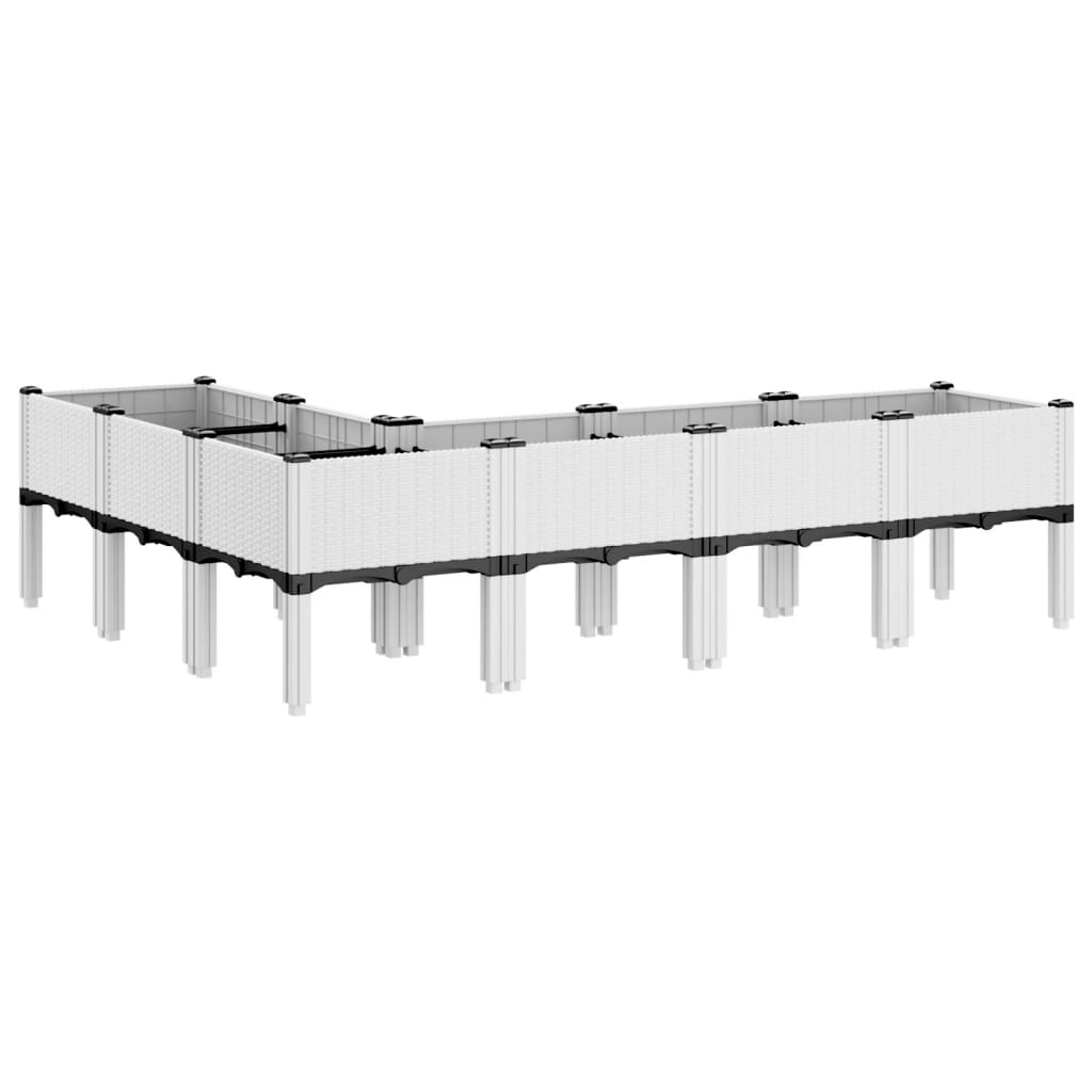 vidaXL Ζαρντινιέρα Κήπου με Πόδια Λευκή 160x120x42 εκ. Πολυπροπυλένιο