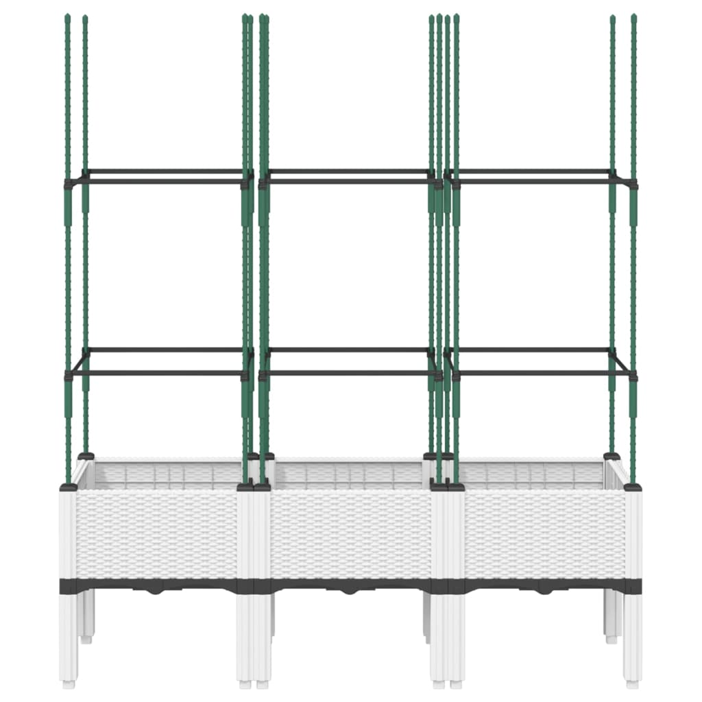 vidaXL Ζαρντινιέρα Κήπου με Καφασωτό Λευκή 120x40x142,5 εκ. από PP