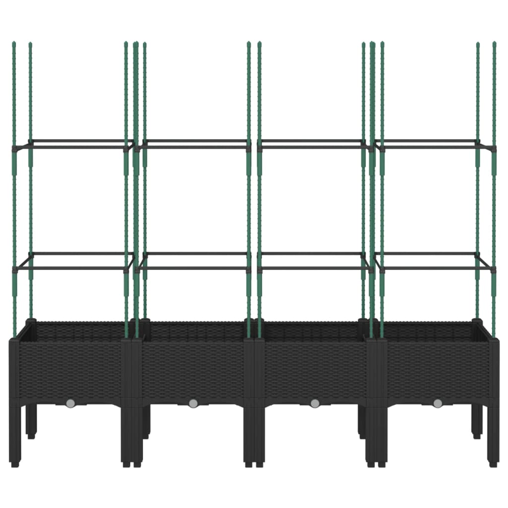 vidaXL Ζαρντινιέρα Κήπου με Καφασωτό Μαύρο 160 x 40 x 142,5 εκ. από PP