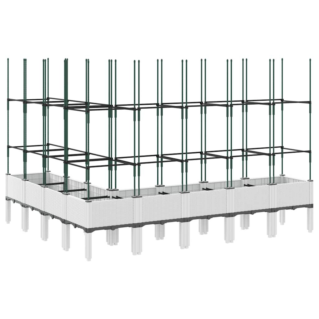 vidaXL Ζαρντινιέρα Κήπου με Καφασωτό Λευκή 200x160x142,5 εκ. από PP