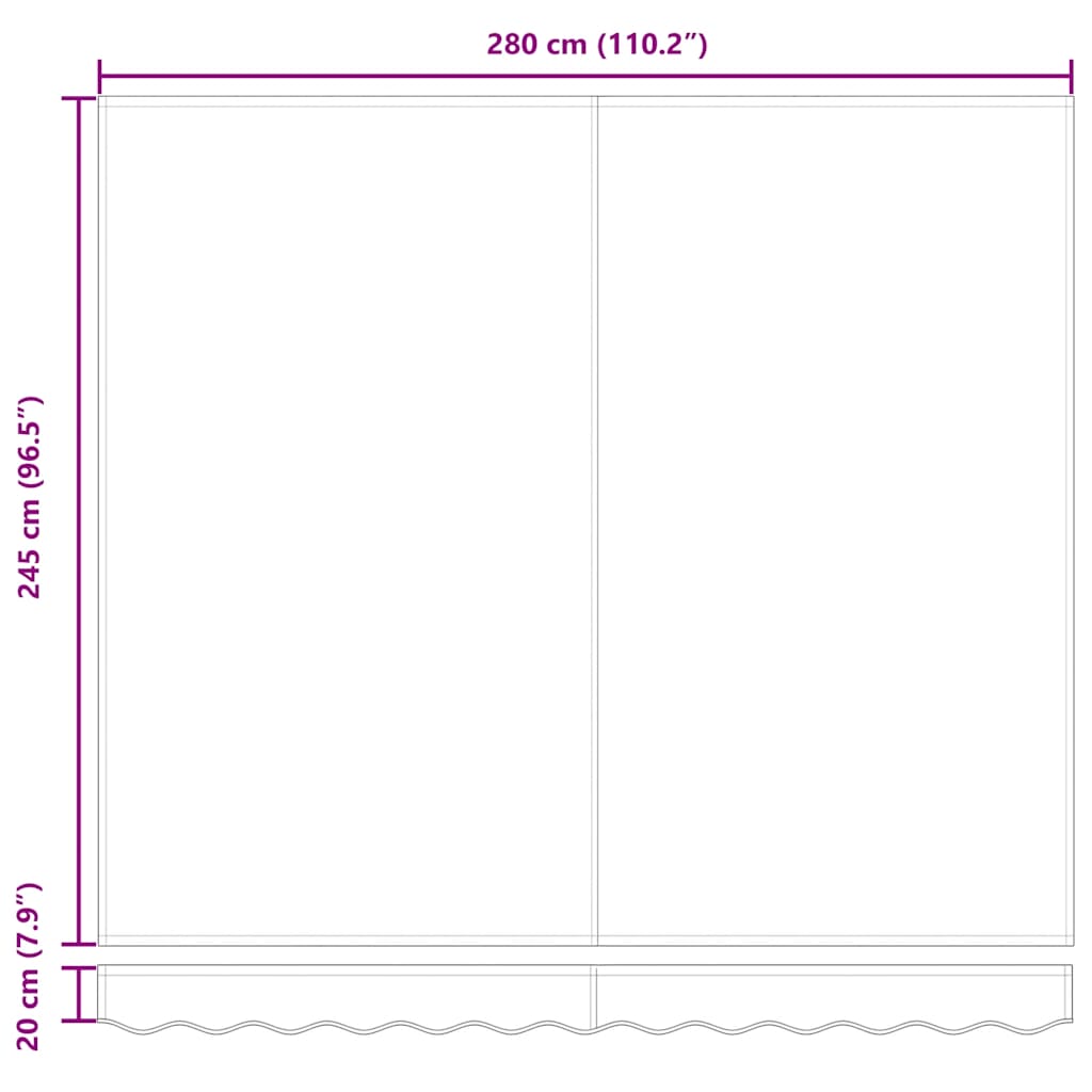 vidaXL Τέντα Πτυσσόμενη Χειροκίνητη Καφέ 300x250 εκ.