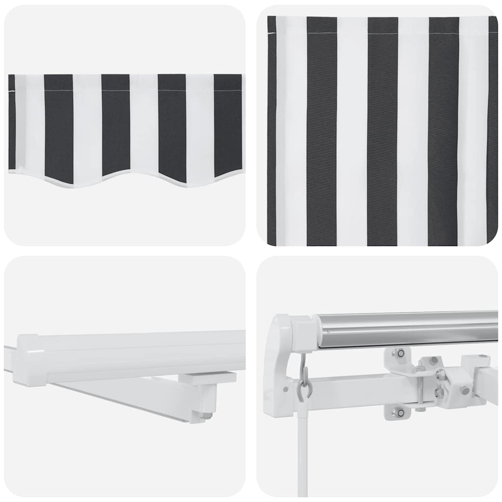 vidaXL Τέντα Πτυσσόμενη Χειροκίνητη με LED Ανθρακί / Λευκή 500x300 εκ.