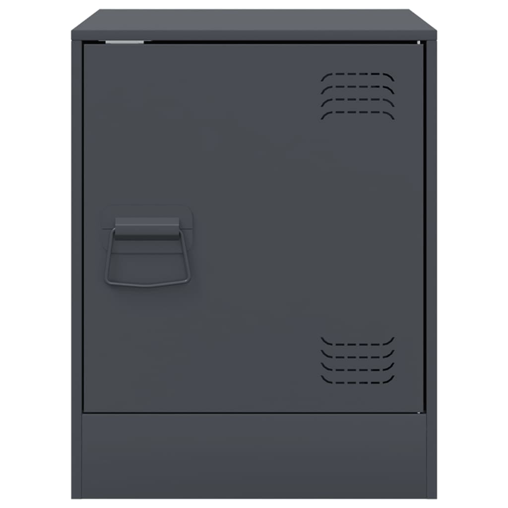 vidaXL Κομοδίνο Ανθρακί 34,5 x 39 x 44 εκ. από Χάλυβα