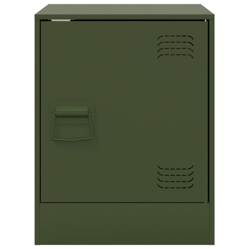 vidaXL Κομοδίνα 2 τεμ. Πράσινο Λαδί 34,5x39x44 εκ. από Χάλυβα