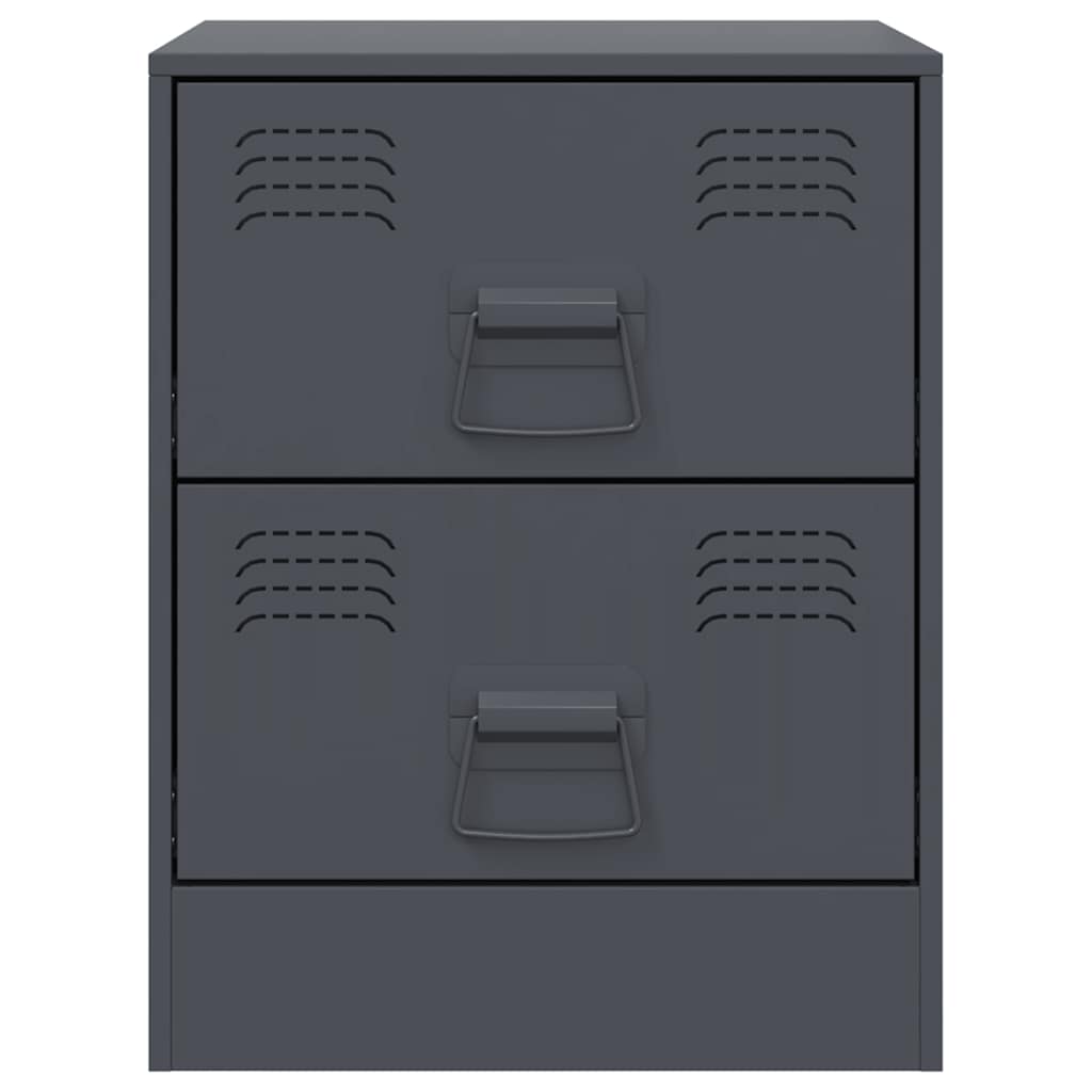 vidaXL Κομοδίνο Ανθρακί 34,5 x 39 x 44 εκ. από Χάλυβα