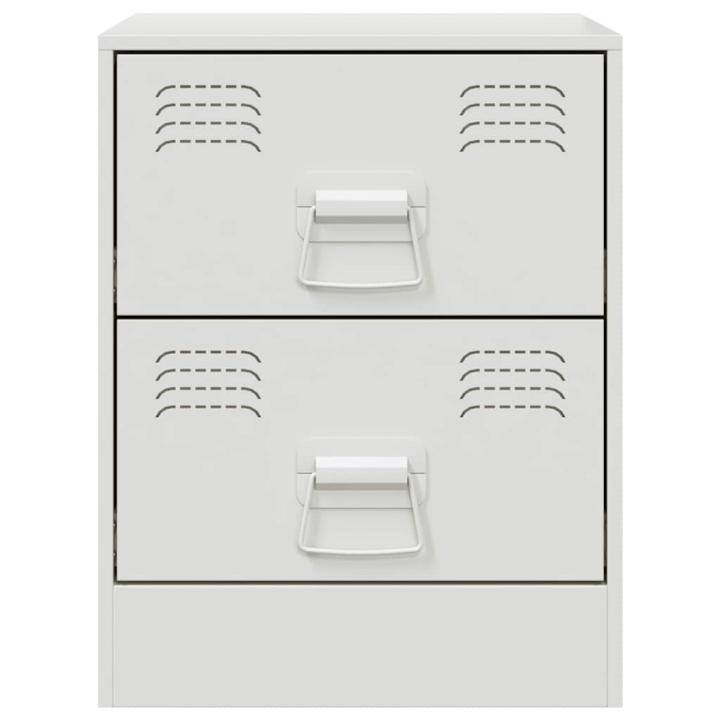 vidaXL Κομοδίνο Λευκό 34,5 x 39 x 44 εκ. από Χάλυβα