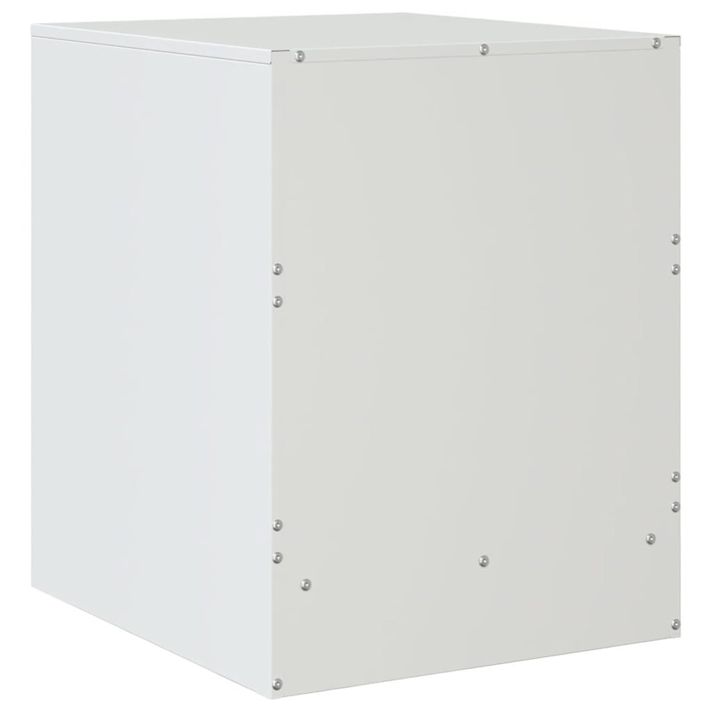 vidaXL Κομοδίνο Λευκό 34,5 x 39 x 44 εκ. από Χάλυβα