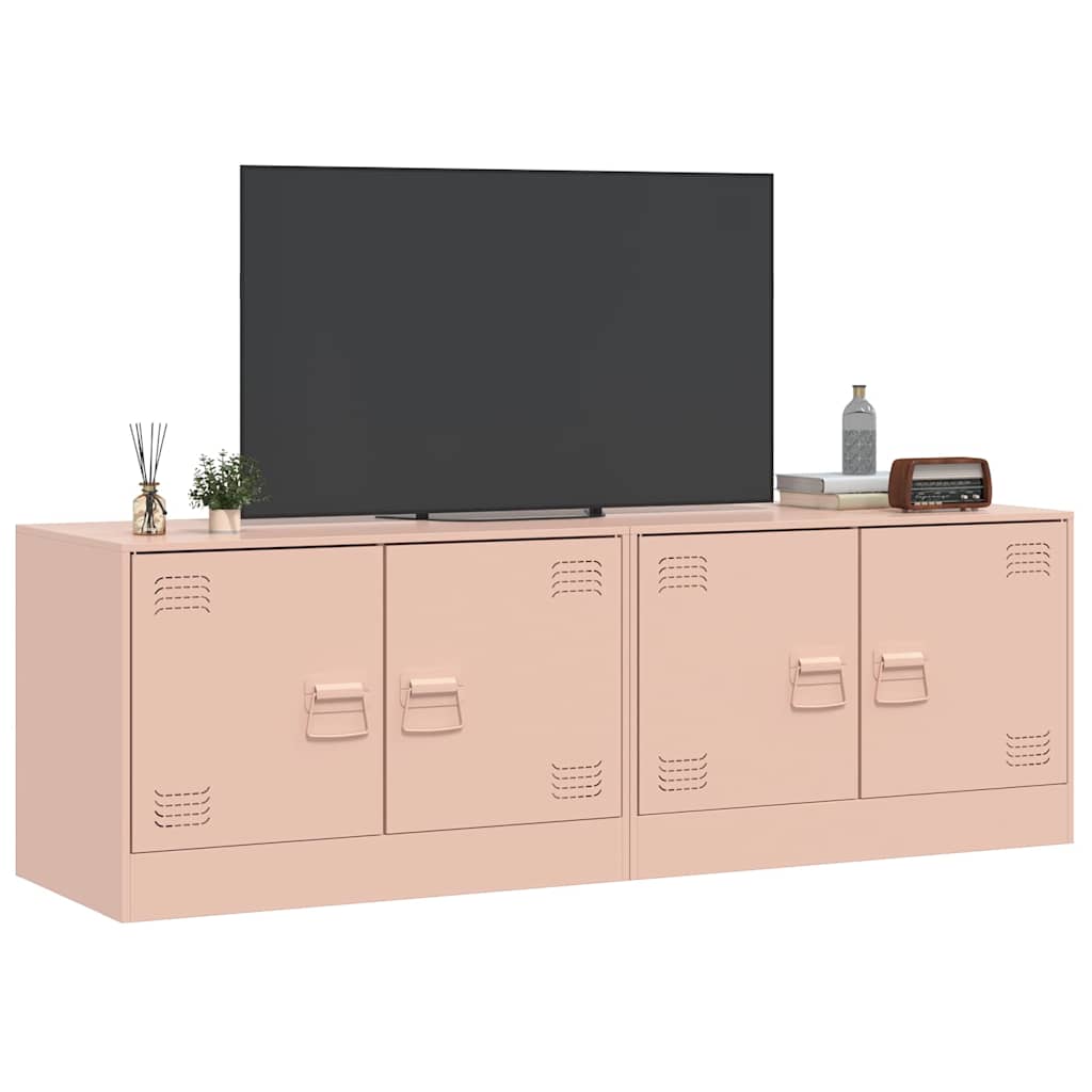 vidaXL Έπιπλα Τηλεόρασης 2 τεμ. Ροζ 67 x 39 x 44 εκ. από Χάλυβα