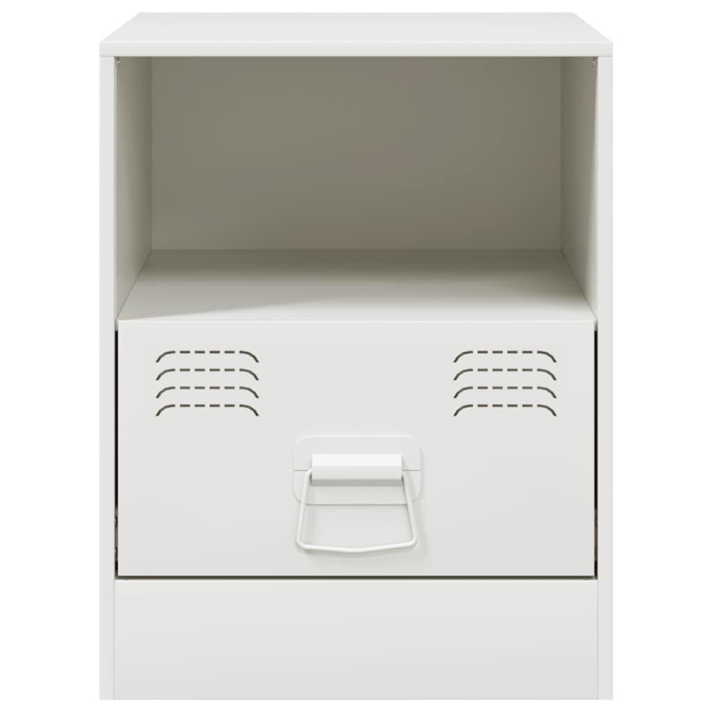 vidaXL Κομοδίνο Λευκό 34,5 x 39 x 44 εκ. από Χάλυβα