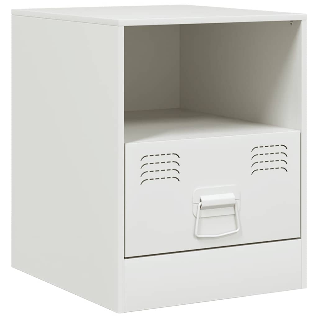 vidaXL Κομοδίνο Λευκό 34,5 x 39 x 44 εκ. από Χάλυβα