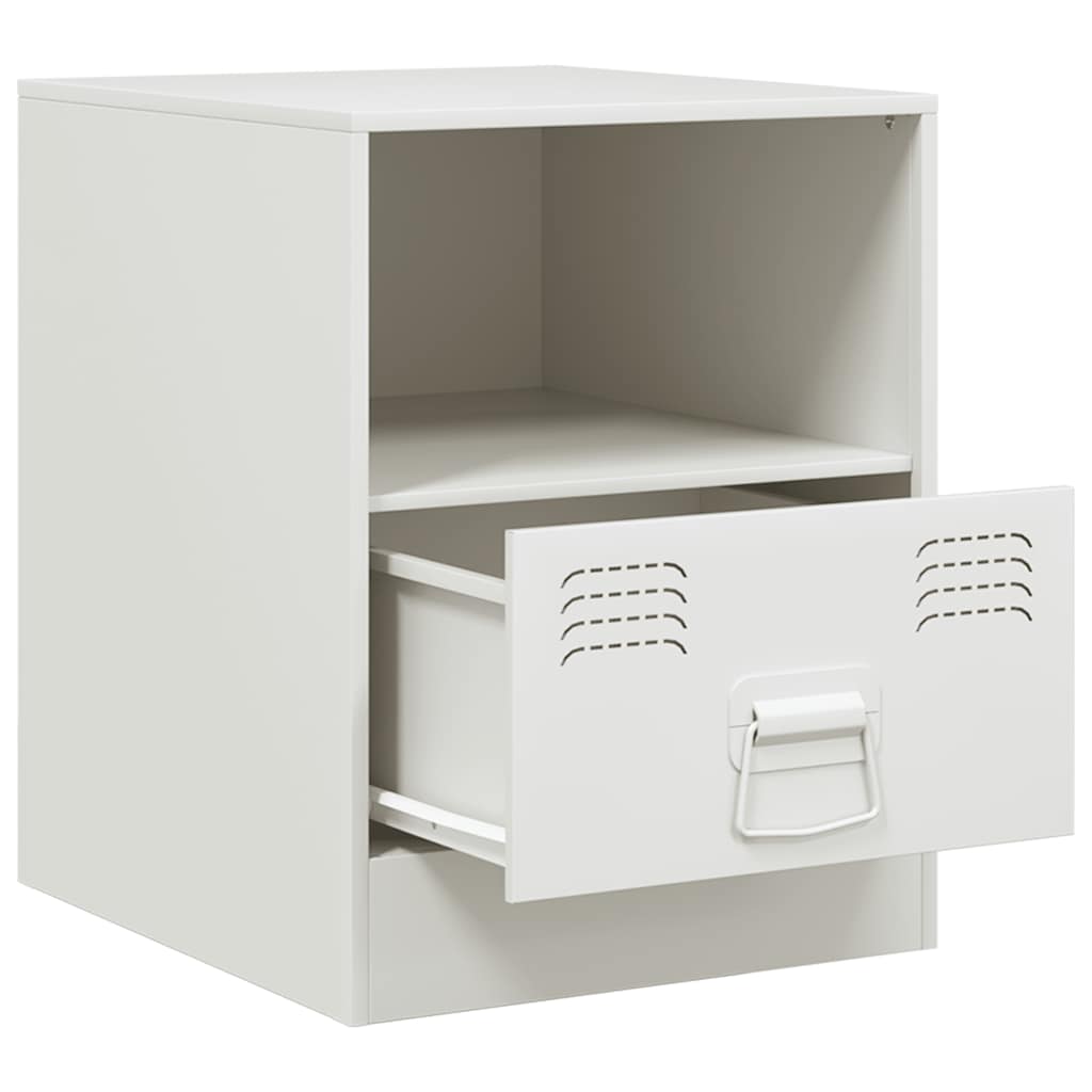 vidaXL Κομοδίνο Λευκό 34,5 x 39 x 44 εκ. από Χάλυβα