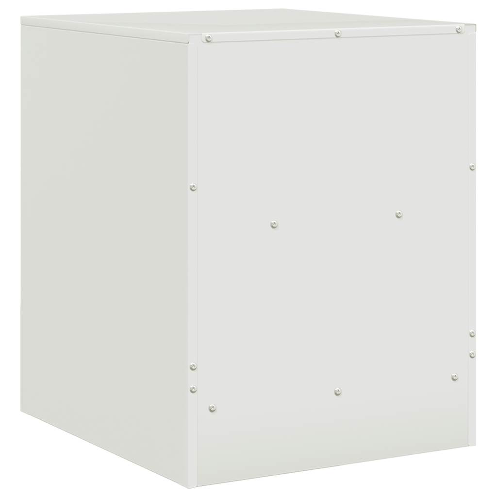 vidaXL Κομοδίνο Λευκό 34,5 x 39 x 44 εκ. από Χάλυβα