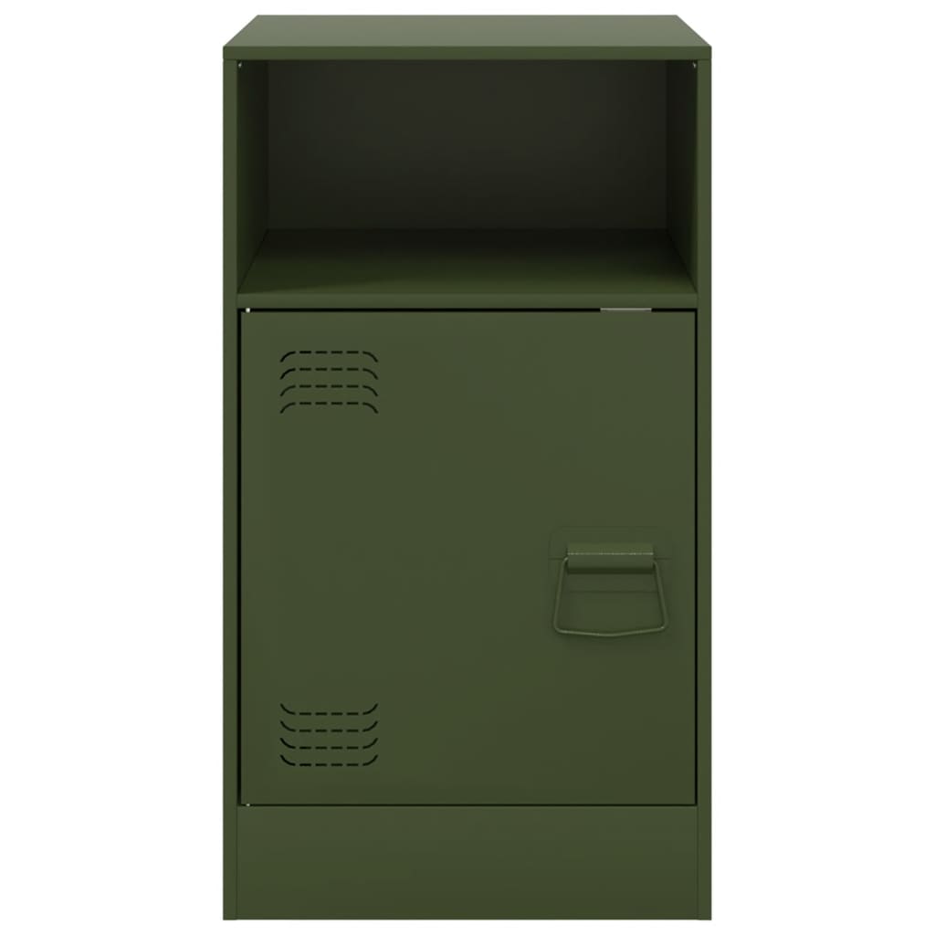 vidaXL Κομοδίνο Πράσινο Λαδί 34,5x39x62 εκ. από Χάλυβα