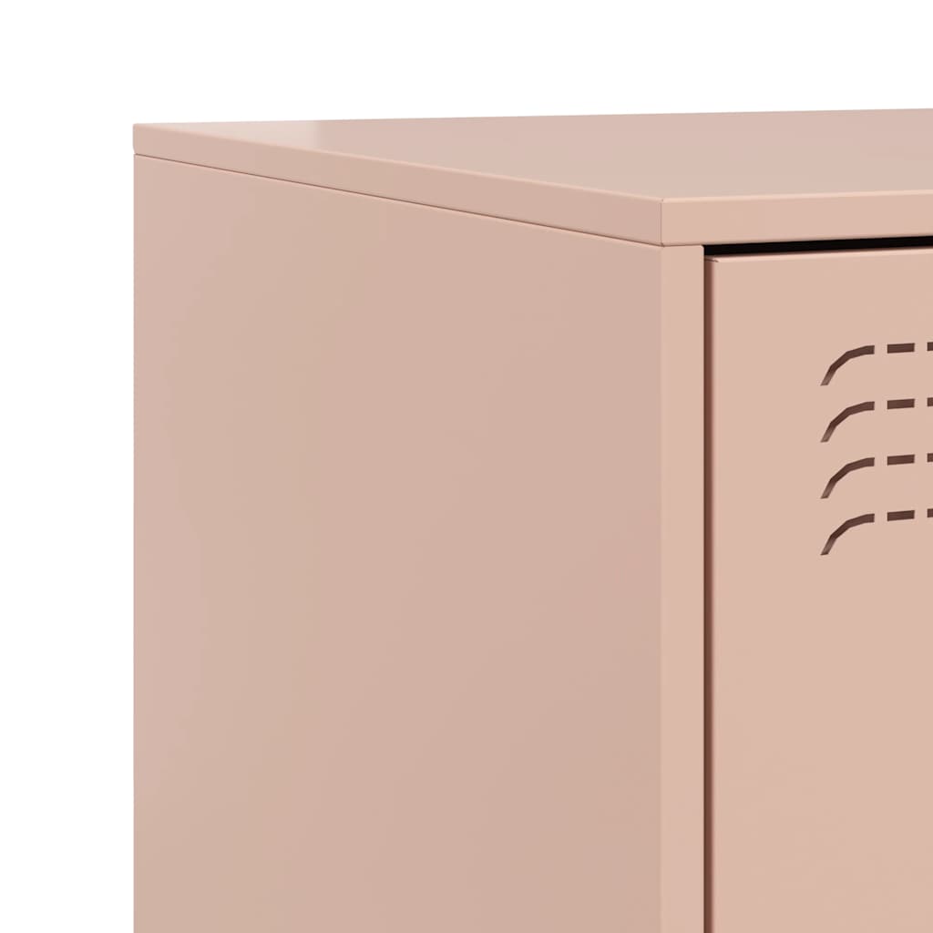 vidaXL Κομοδίνο Ροζ 34,5x39x62 εκ. από Χάλυβα