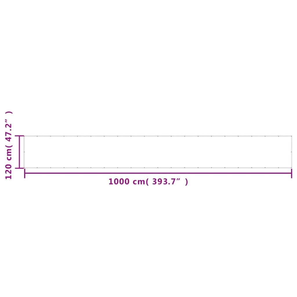 vidaXL Διαχωριστικό Βεράντας Άμμου 120x1000εκ 100% Πολ. Ύφασμα Oxford