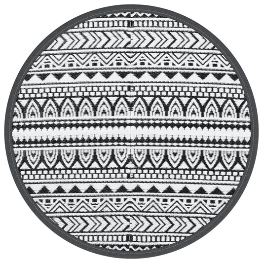 vidaXL Χαλί εξωτερικού χώρου ARAKIL Μαύρο Ø120 cm PP