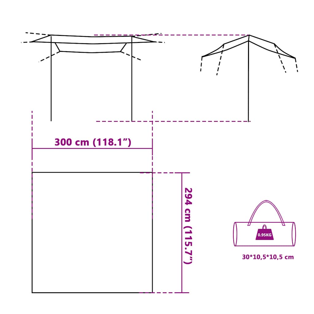 vidaXL Μουσαμάς Κάμπινγκ Αδιάβροχος Μπλε 300x294 εκ.