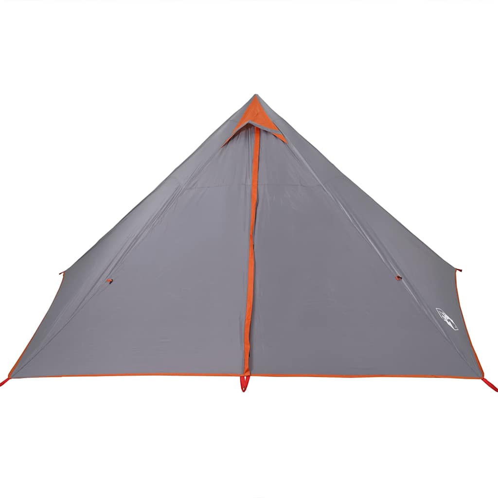 vidaXL Σκηνή Κάμπινγκ Tipi 7 Ατόμων Αδιάβροχη Γκρι/Πορτοκαλί