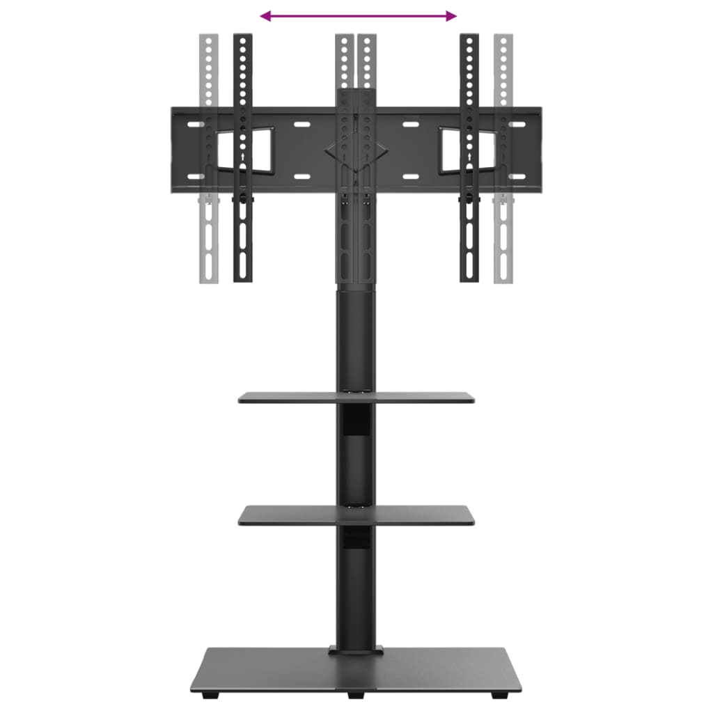 vidaXL Βάση Τηλεόρασης Γωνιακή 3 Επιπέδων για 32-65 Ιντσών Μαύρη