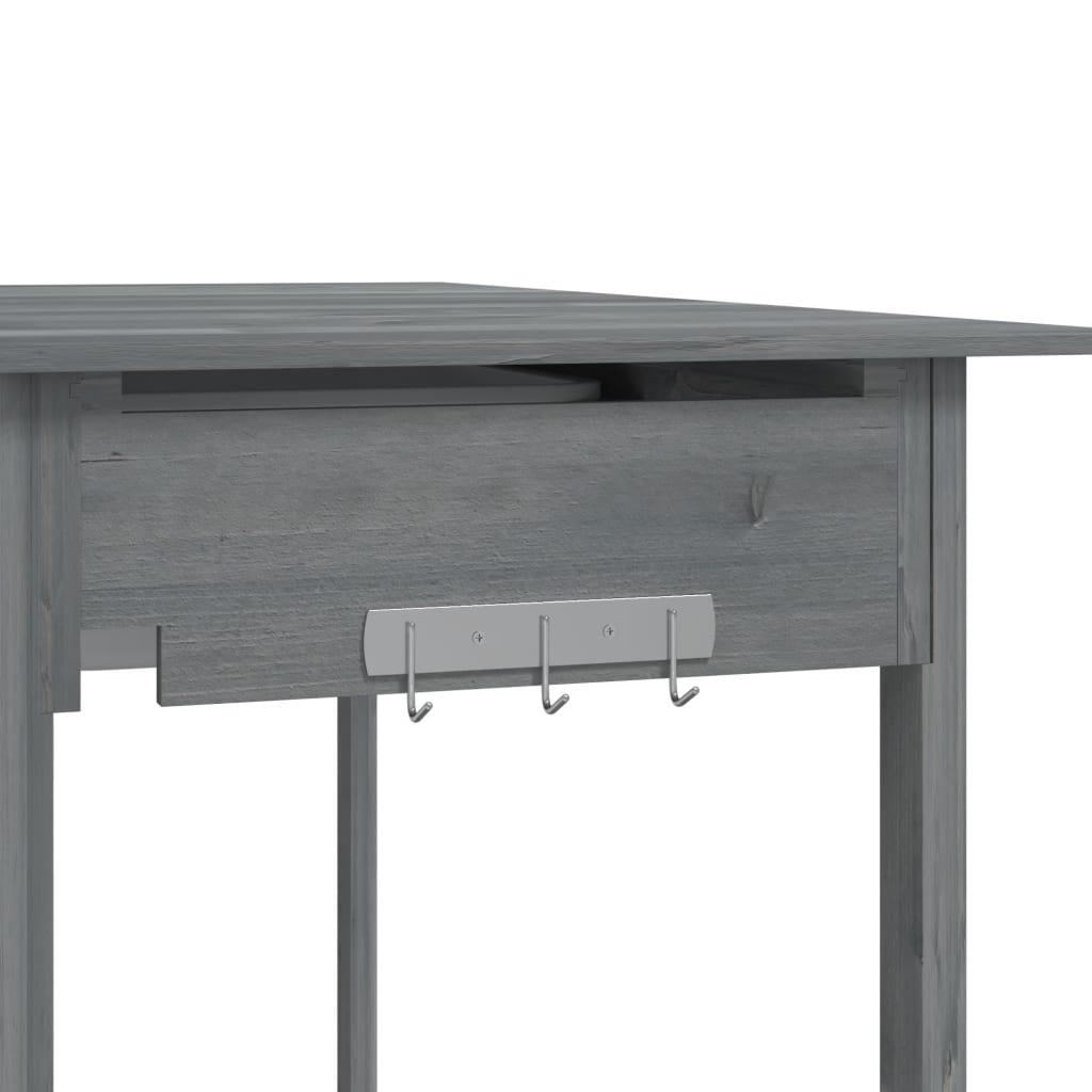 vidaXL Τραπέζι για Γλάστρες+Νεροχύτη Γκρι 147,5x44x139,5εκ Μασίφ Ελάτη