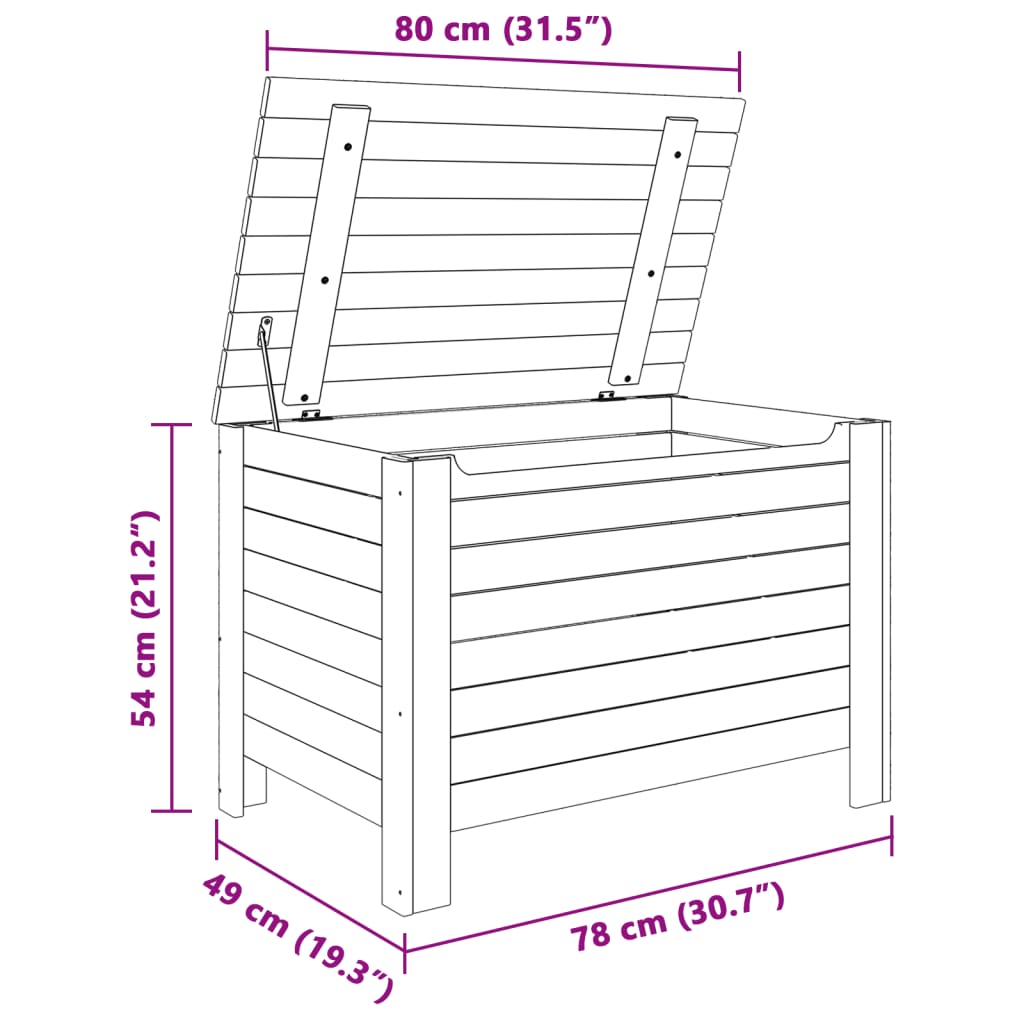 vidaXL Κουτί Αποθήκευσης με Καπάκι RANA 80x49x54εκ. Μασίφ Ξύλο Πεύκου