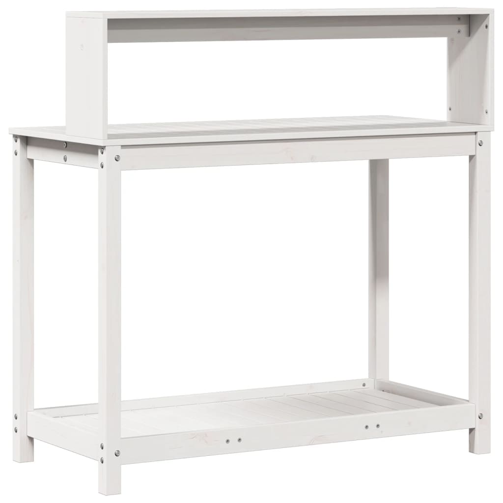 vidaXL Τραπέζι Κηπουρικής με Ράφια 108x50x109,5 εκ. Μασίφ Ξύλο Πεύκου