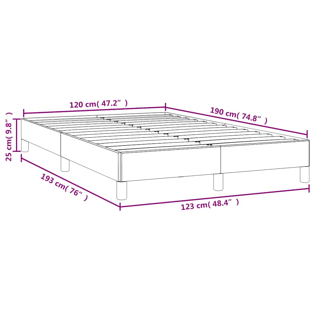 vidaXL Πλαίσιο Κρεβατιού χωρίς στρώμα Σκ. Μπλε 120x190 εκ. Βελούδινο