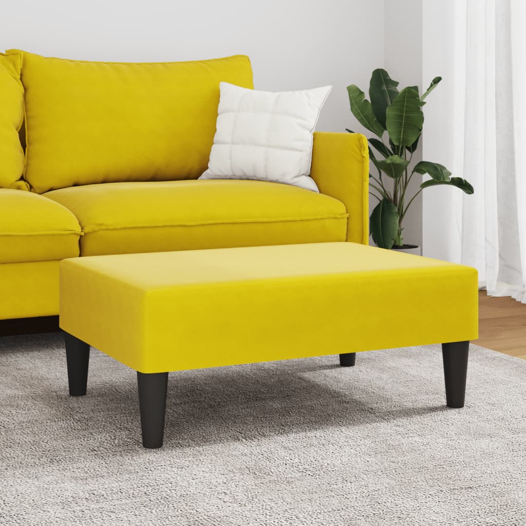 vidaXL Σκαμπό/Υποπόδιο Κίτρινο 77x55x31 εκ. Βελούδινο