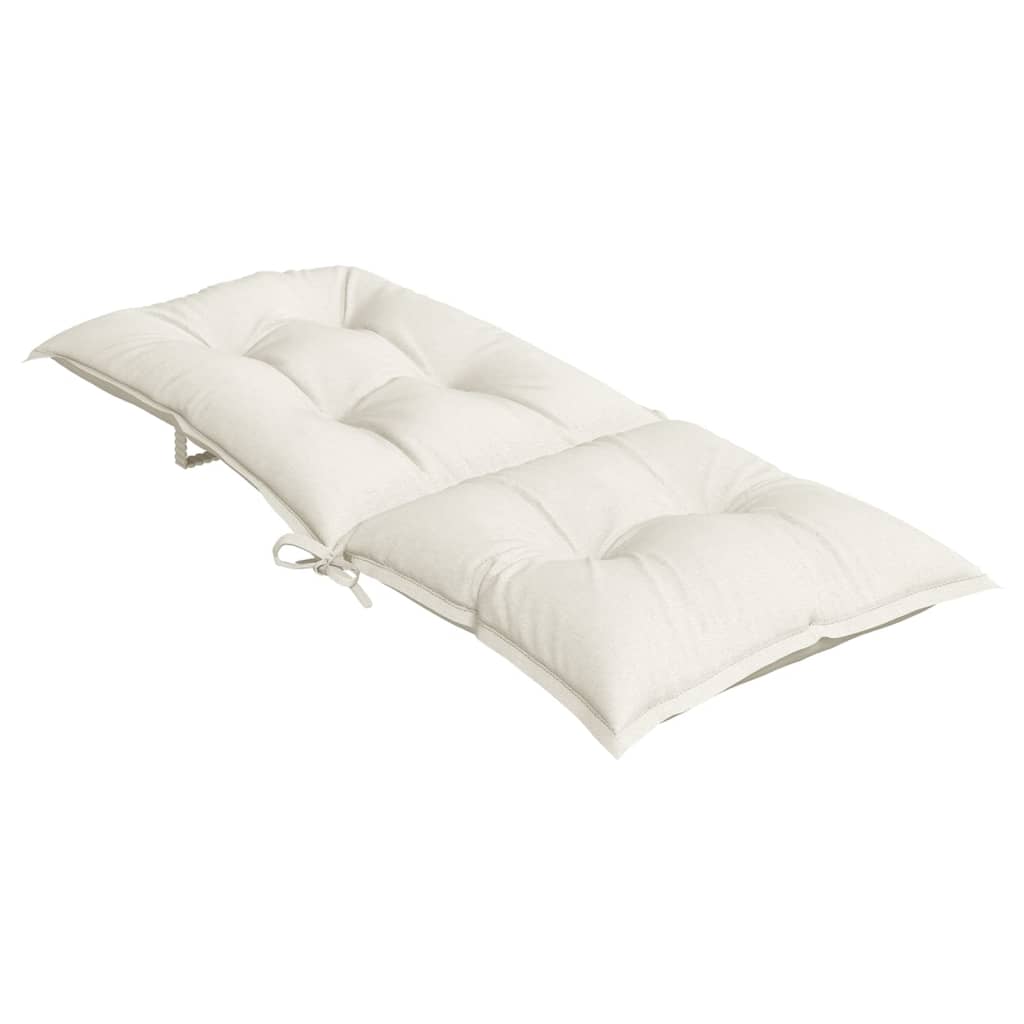 vidaXL Μαξιλάρια Καρέκλας με Πλάτη 4 τεμ. Κρεμ 120x50x7 εκ. Ύφασμα
