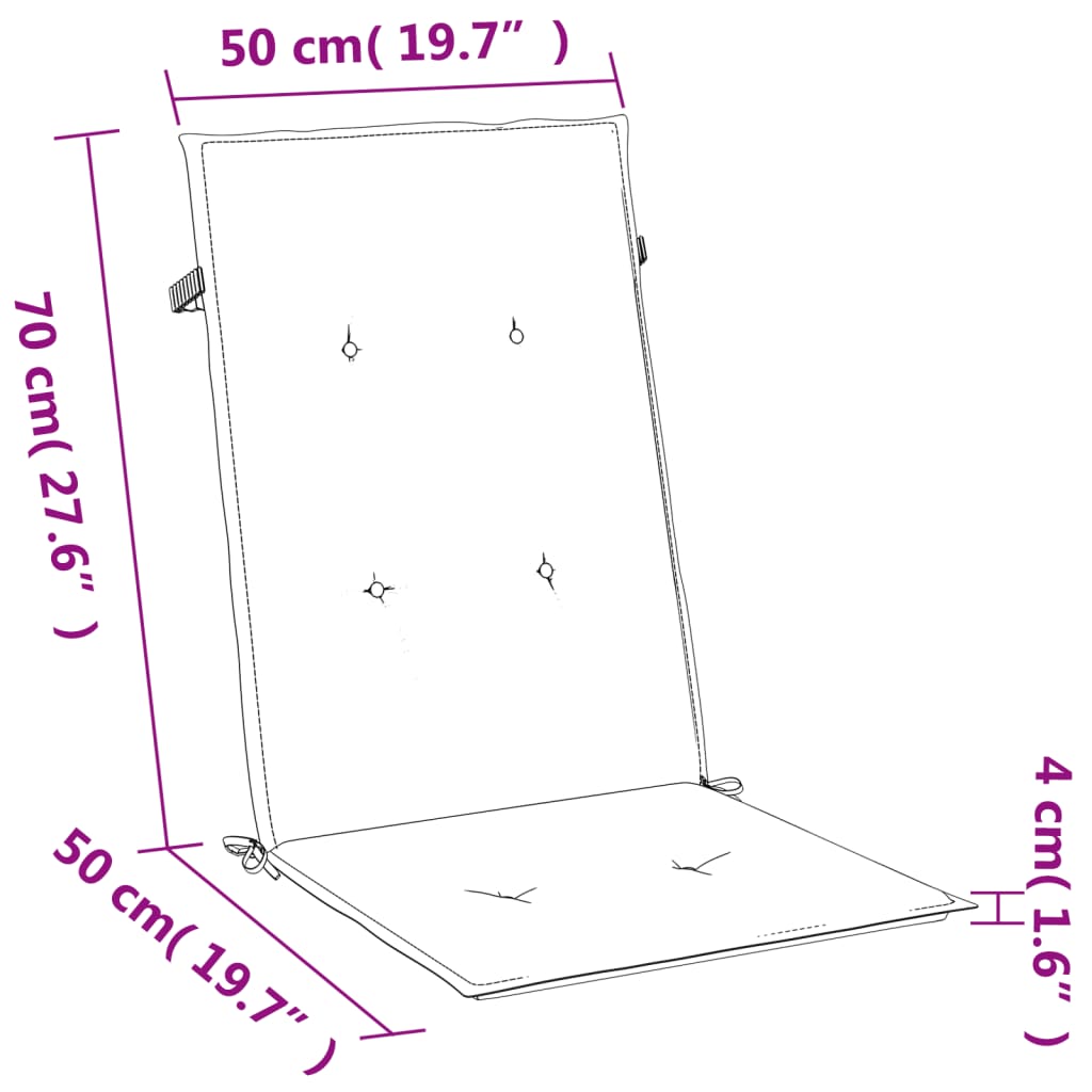 vidaXL Μαξιλάρια Καρέκλας με Πλάτη 6 τεμ. Κρεμ 120x50x7 εκ. Ύφασμα
