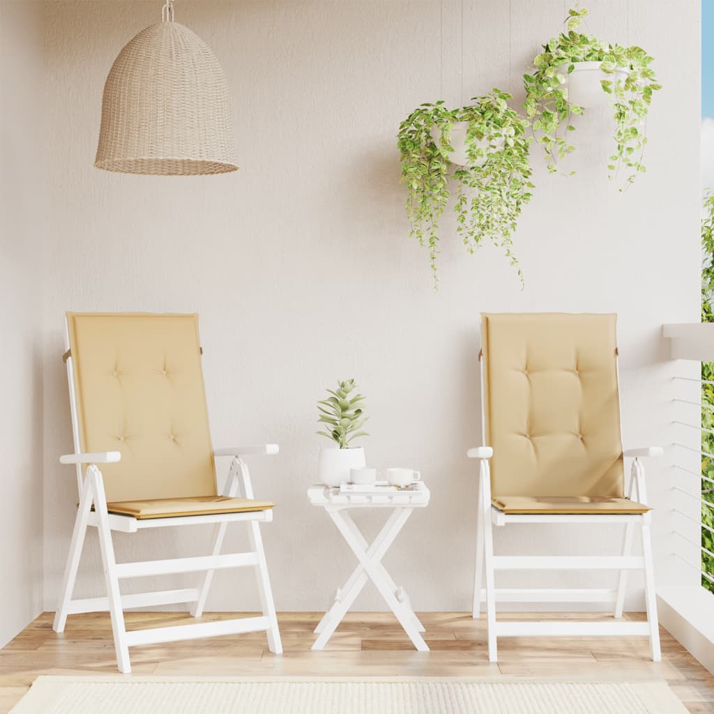 vidaXL Μαξιλάρια Καρέκλας με Πλάτη 2 τεμ. Μπεζ 120x50x7 εκ. Ύφασμα