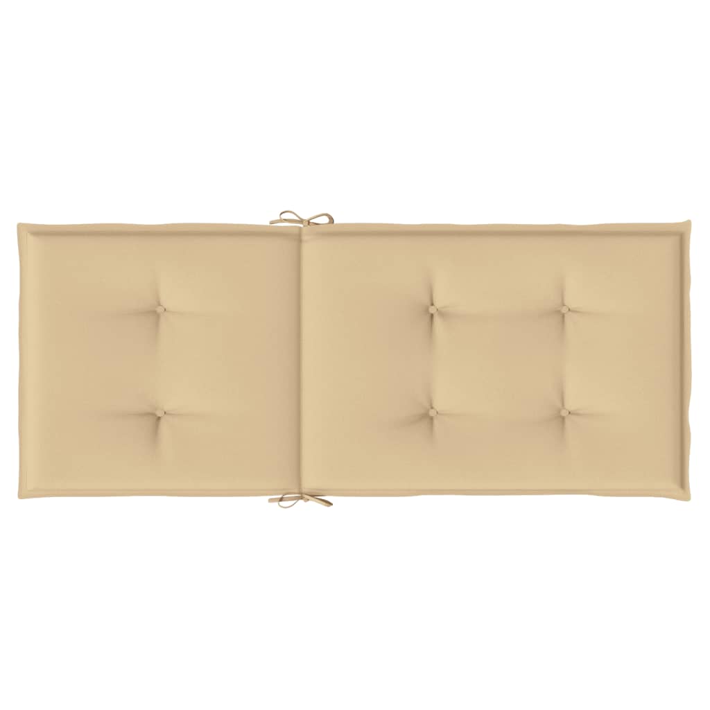 vidaXL Μαξιλάρια Καρέκλας με Πλάτη 2 τεμ. Μπεζ 120x50x7 εκ. Ύφασμα