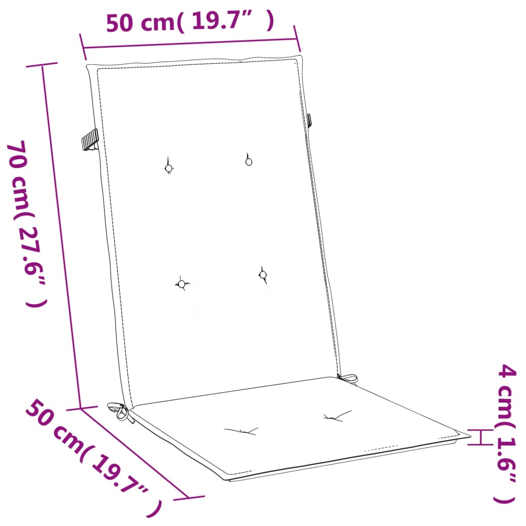 vidaXL Μαξιλάρια Καρέκλας Κήπου Πλάτη 6τεμ Taupe 120x50x4 εκ. Ύφασμα
