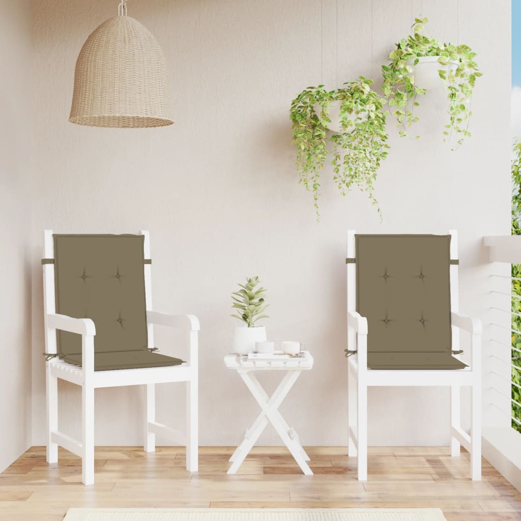 vidaXL Μαξιλάρια Καρέκλας με Πλάτη 2 τεμ. Taupe 100x50x4 εκ. Ύφασμα