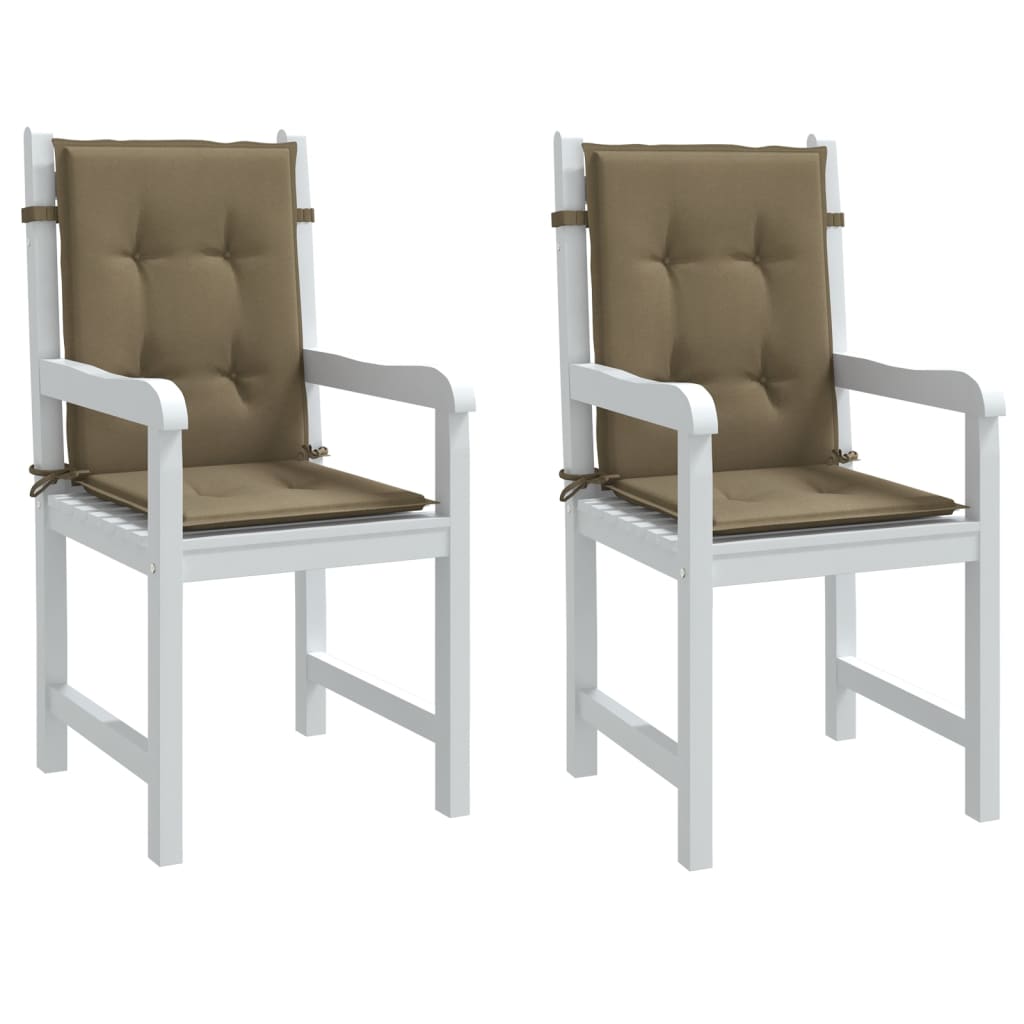vidaXL Μαξιλάρια Καρέκλας με Πλάτη 2 τεμ. Taupe 100x50x4 εκ. Ύφασμα
