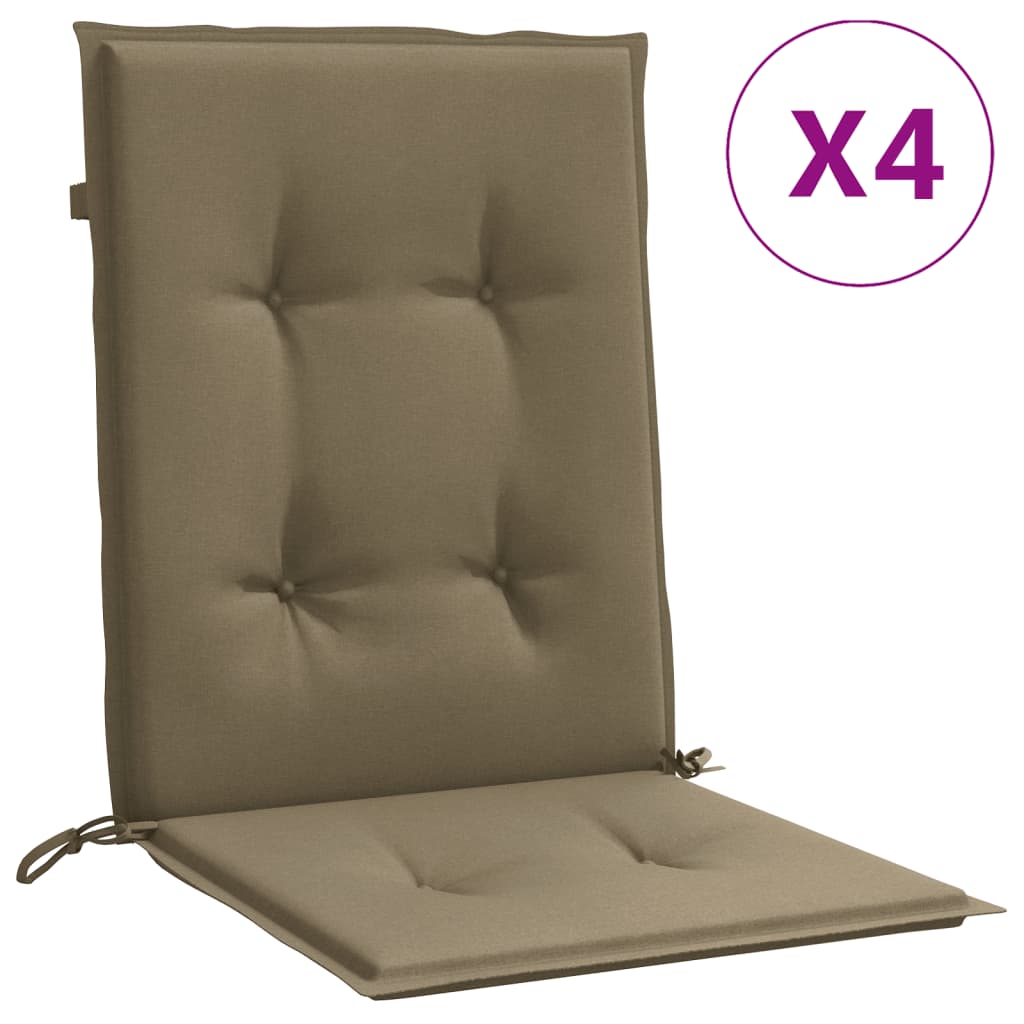 vidaXL Μαξιλάρια Καρέκλας με Πλάτη 4 τεμ. Taupe 100x50x4 εκ. Ύφασμα