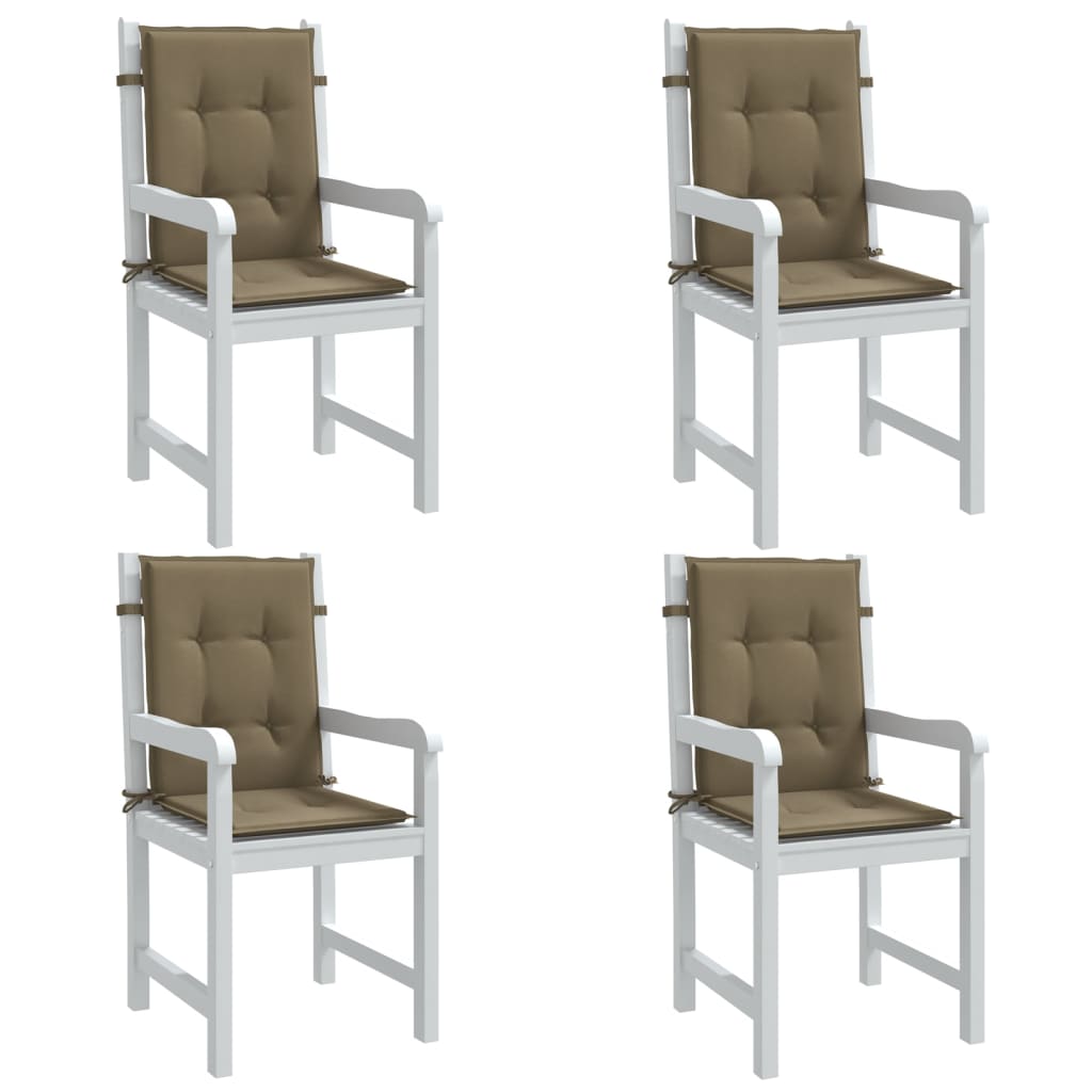 vidaXL Μαξιλάρια Καρέκλας με Πλάτη 4 τεμ. Taupe 100x50x4 εκ. Ύφασμα