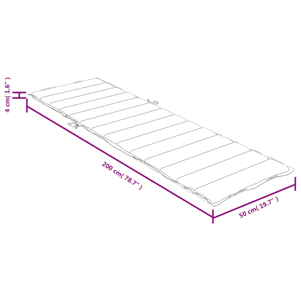 vidaXL Μαξιλάρι Ξαπλώστρας Κρεμ Μελανζέ 200x50x4 εκ. Ύφασμα